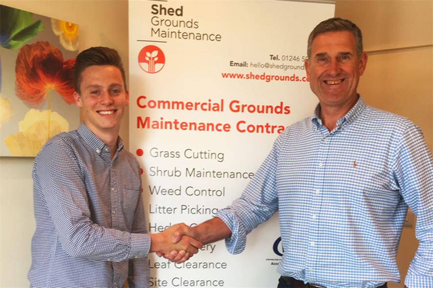 Shed Grounds Maintenance newcomer Joe Gratton with Peter Botham - image: Shed Grounds Maintenance