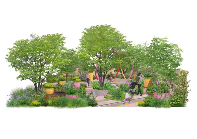 St Mungo's 'Putting down roots' garden for RHS Chelsea Flower Show drawing