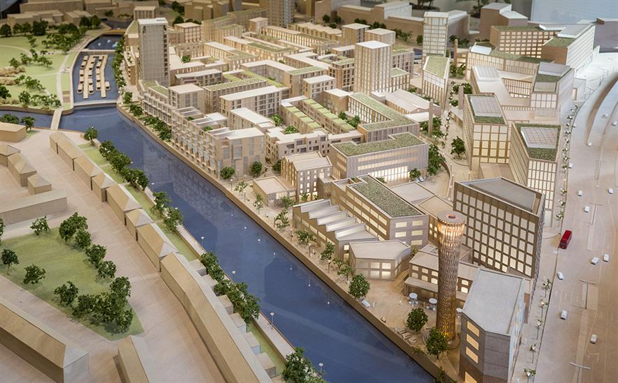 Model of Sugar House Island shows network of public spaces. Image: Planet-IE