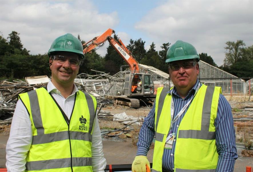 (left to right) Steve Edwards and Andrew Scattergood oversee the demolition of the 1960s nursery