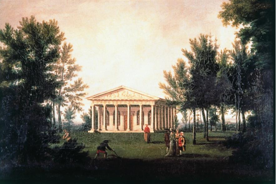 Hamilton's original Temple of Bacchus. Image: Painshill Park Trust