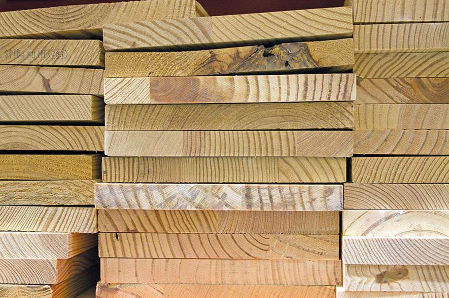 Stacks of cut timber