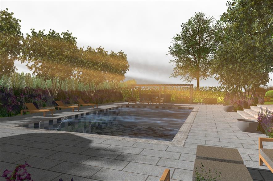 Pool area designed using Vectorworks UK software - credit: BALI