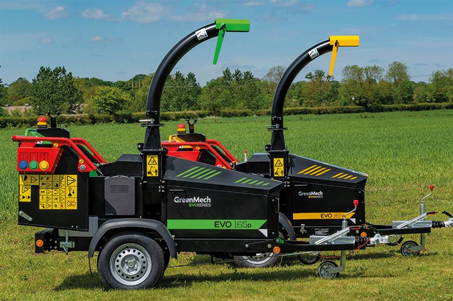 EVO 165 petrol and diesel woodchippers are designed for tree surgeons and grounds maintenance teams - image: Greenmech