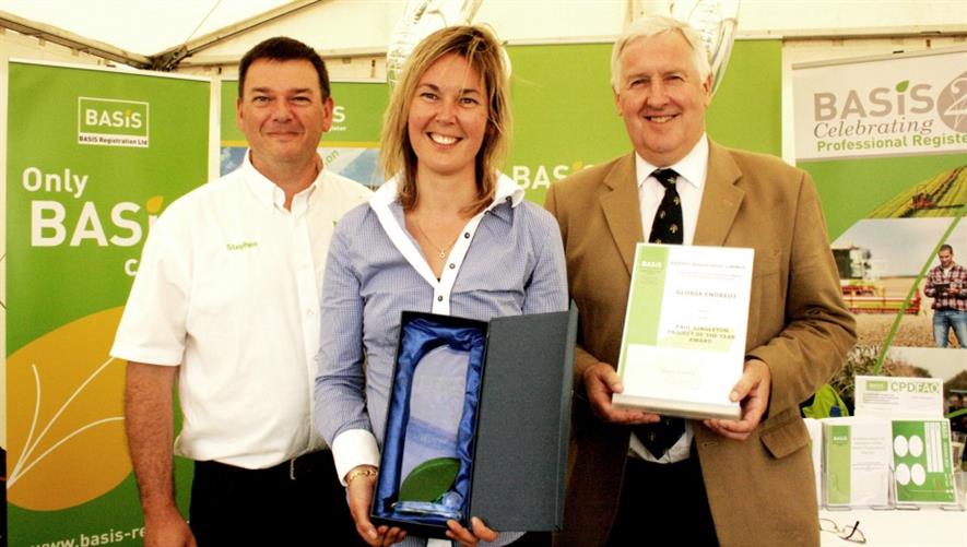 Stephen Jacob (BASIS CEO), Gloria Endredi (Award winner), Paul Singleton (Award presenter)
