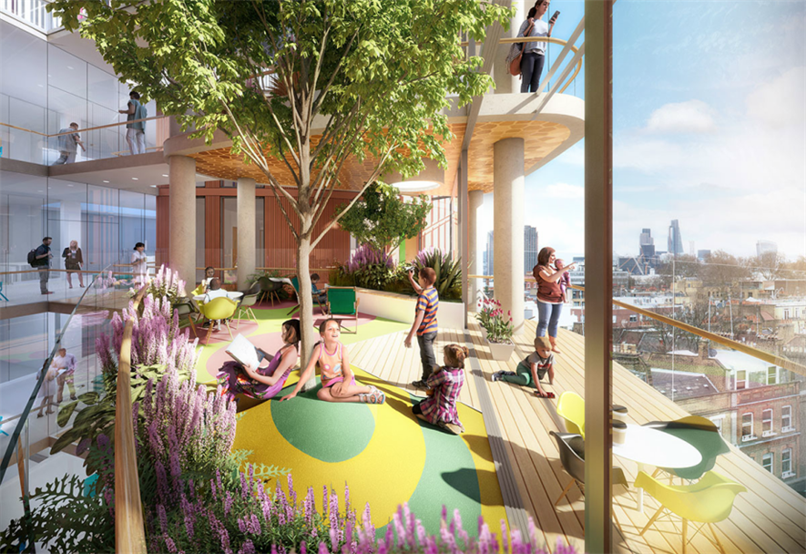 Visualisation of one of the 'lilypad' winter gardens. Image: BDP