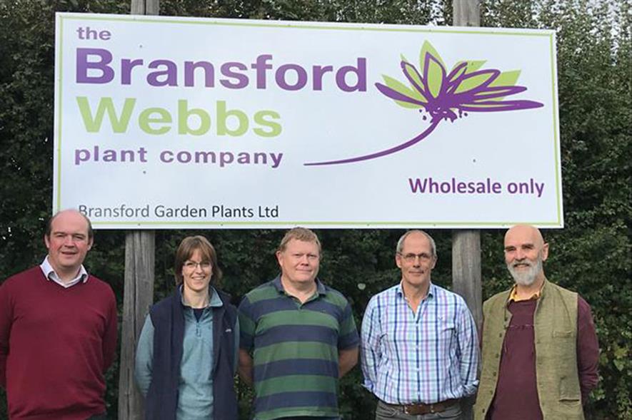 Ed Webb (Webbs Garden Centre), Christine Chalmers (Production Director), Richard Colbourne (Financial Director), Adrian Marskell (Managing Director), Will Tooby (Chairman).