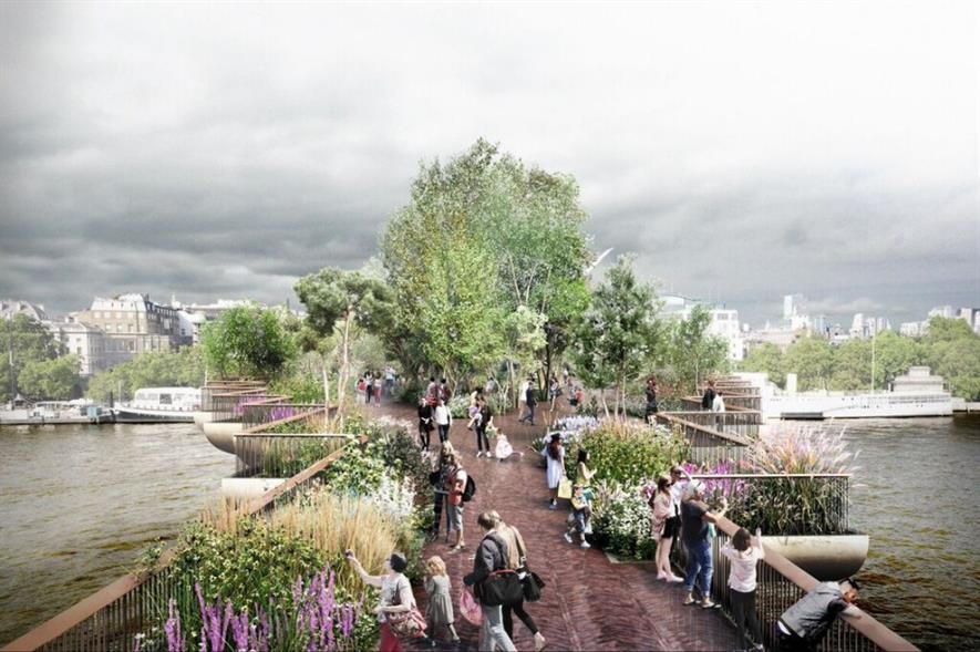 Willerby Landscapes is landscape contractor for the Garden Bridge. Image: Garden Bridge Trust