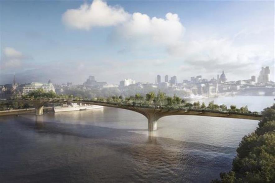 Artist's impression of the Garden Bridge. Image: Supplied