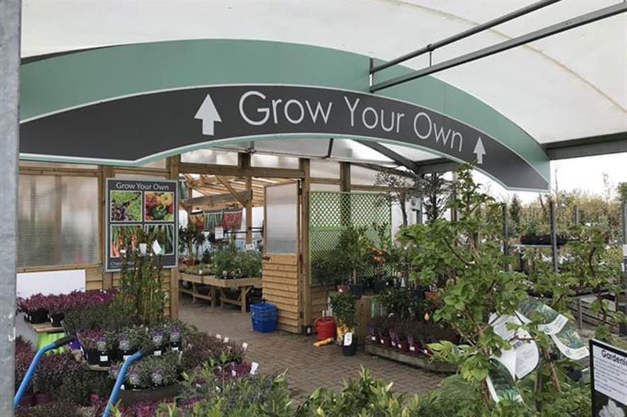 Grow your own section at a garden centre