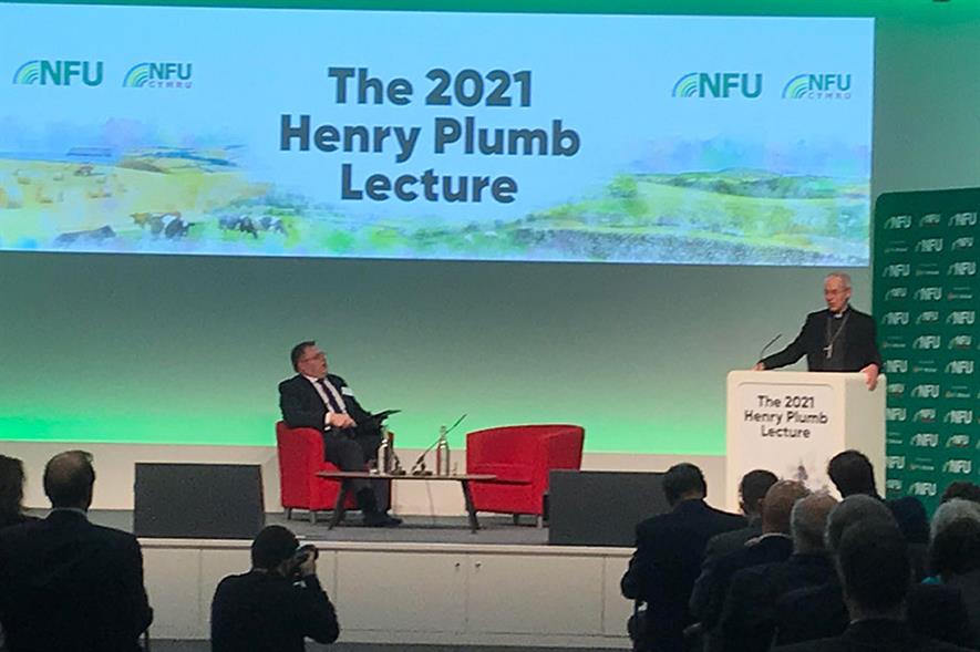 Archbishop of Canterbury at the Henry Plumb lecture
