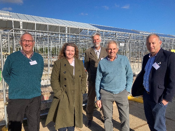 GCRI Trust visit the new GreenTech Hub for Advanced Horticulture at NIAB. Left – Right: Allen Langton, Nikki Harrison, Chris Need, Colin Frampton, David Fox