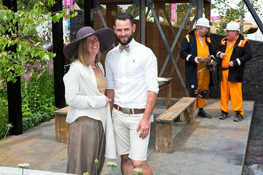 Bethany Williams and Stuart Charles Towner at Hadlow's garden
