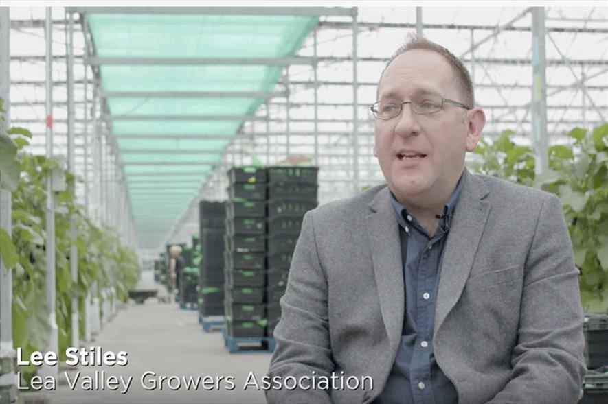 Lea Valley Regional Growers Association secretary Lee Stiles (still from Youtube film) - image: Lea Valley Growers Association