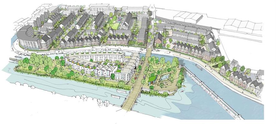The planning application outlines three new green spaces. Image: Gillespies