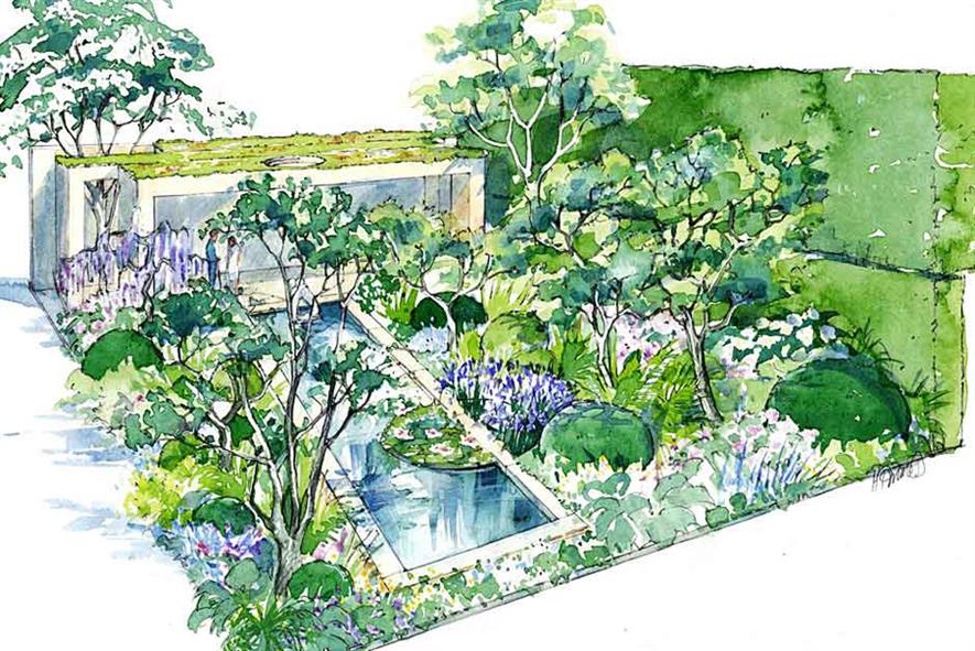 Chris Beardshaw's Morgan Stanley garden at Chelsea 2015.