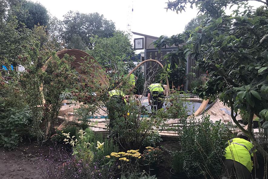BBC One Show/ RHS Garden of Hope.getting the finishing touches - credit: HW