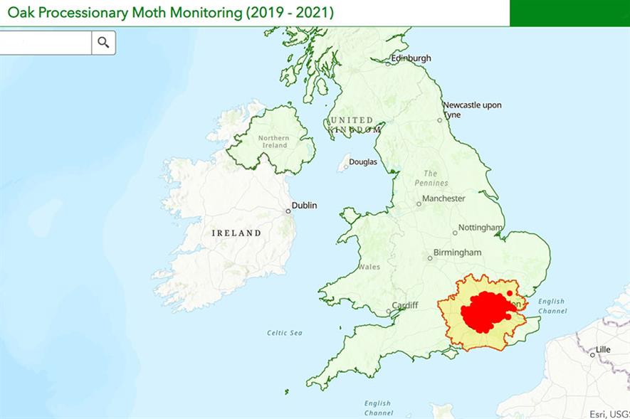 OPM core area (red) and buffer zone (credit: Defra)