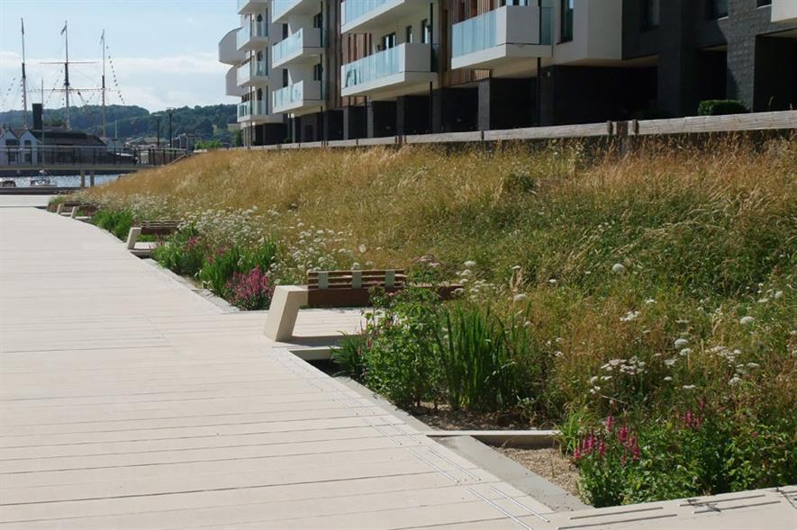 Soft Landscaping Construction (non-domestic): cost under £300K - Elmtree Garden Contractors Bristol Harbourside Building 4 and Millenium Promenade, Bristol BS1
