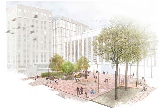 Lincoln Square visualisation, part of a £4m-plus public realm scheme - image: Planit-IE