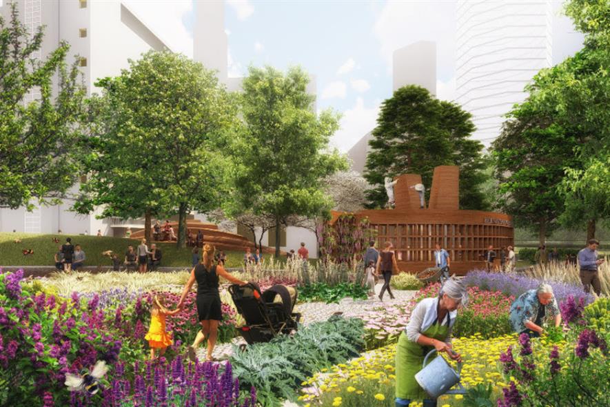 West 8’s pollinator garden for Bernie Spain Gardens north. Image: copyright West 8