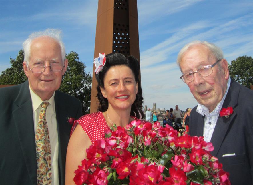 Peter Seabrook (left) and the Lest We Forget' rose