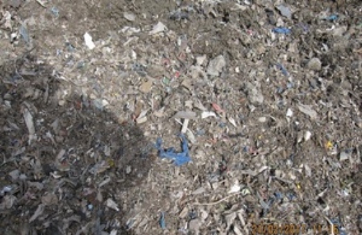 The shredded mixed waste which was mis-described as soil