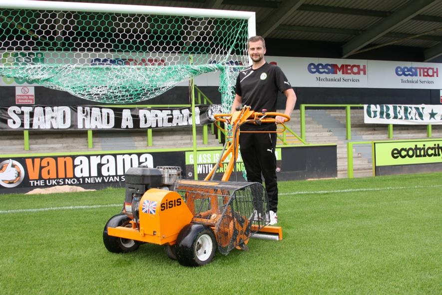 Forest Green head groundsman Matt Rainey. Image: SISIS