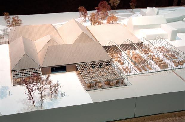 A model of a new Wisley entrance building