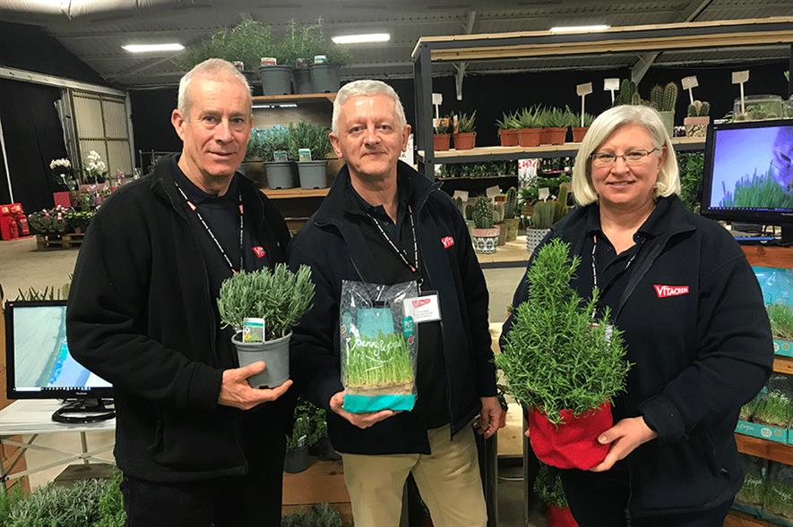 Simon Smith (head grower), Steve Dobson (product project manager), Kim Horner (customer account director)