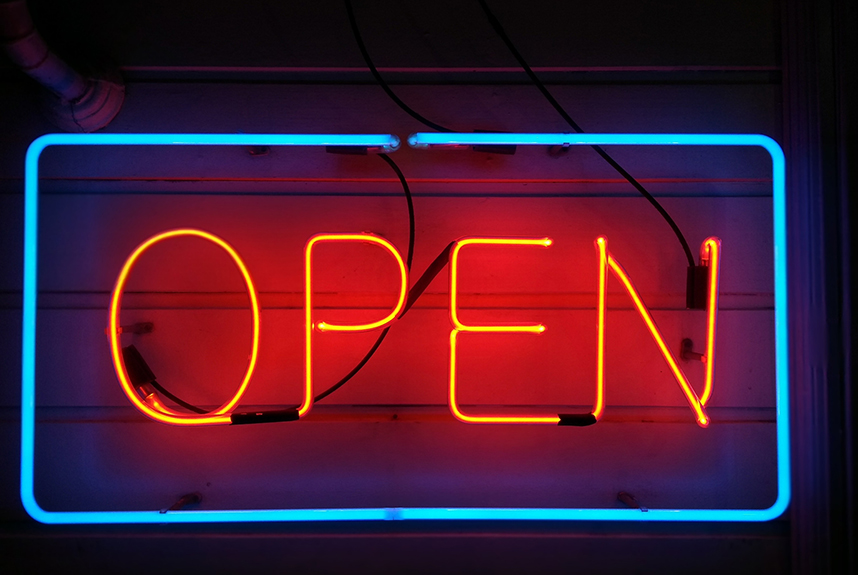 Neon 'open' sign