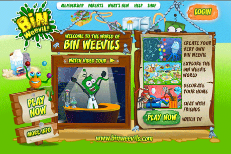 BinWeevils: Children's game and entertainment website