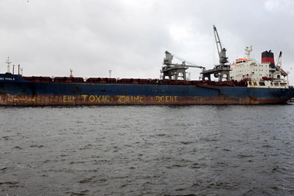 Polution crisis: chartered ship dumping waste