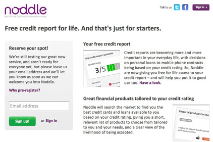 Noddle: offers credit reports free for life