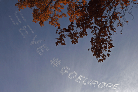 Messages in the sky: Paddy Power backed the European Ryder Cup team (Credit: Keystone USA-ZUMA/Rexfeatures)