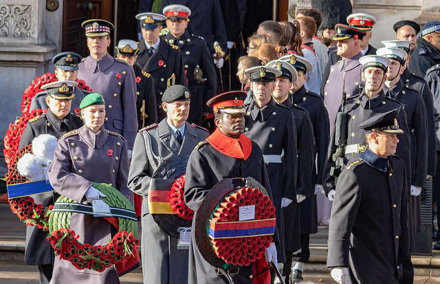 Veterans at last month's Armistice Day centenary in London