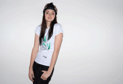 Lily Cole: modeling a Climate Week T-shirt designed for this year's event