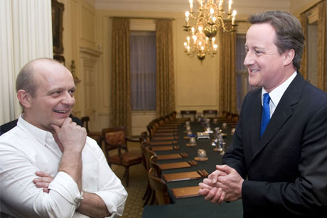 Adviser: Hilton during his time at Number 10 with the PM (Credit: Rex Features)