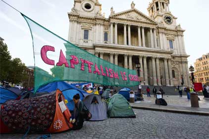 Occupy London: protesters outside St Paul's Cathedral 
