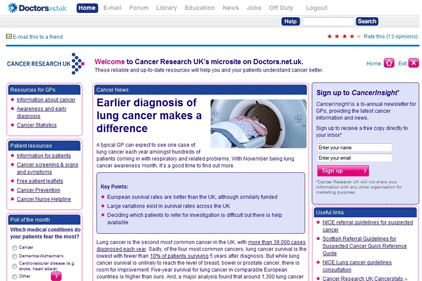 Cancer Research: microsite for GPs
