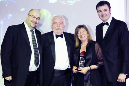 Derbyshire: accepting award from CIPR president Kevin Taylor