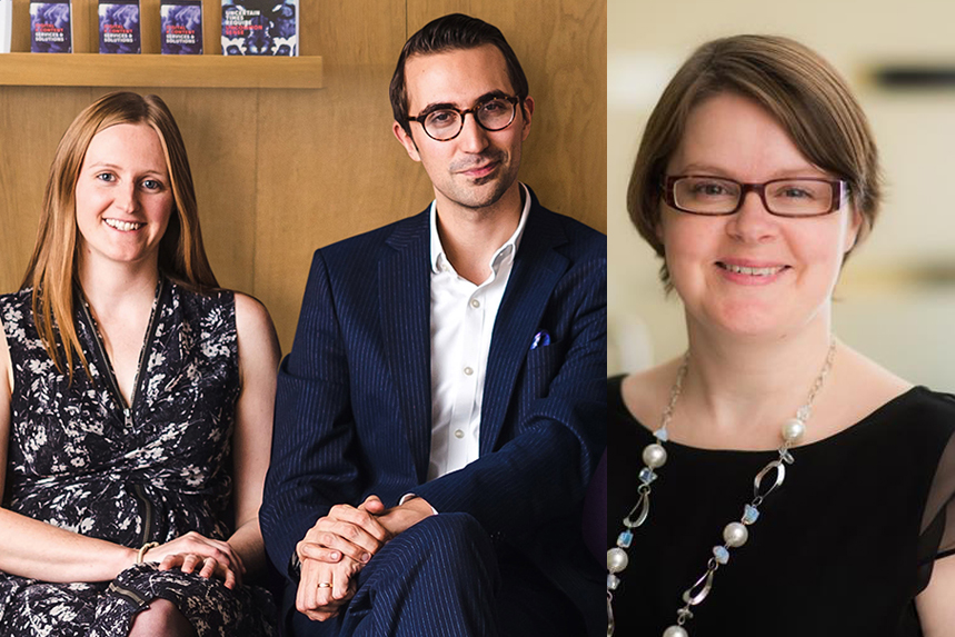 L-R) Emma Gorton, Alex Davies and Emma Eatwell have been promoted after healthcare revenue growth
