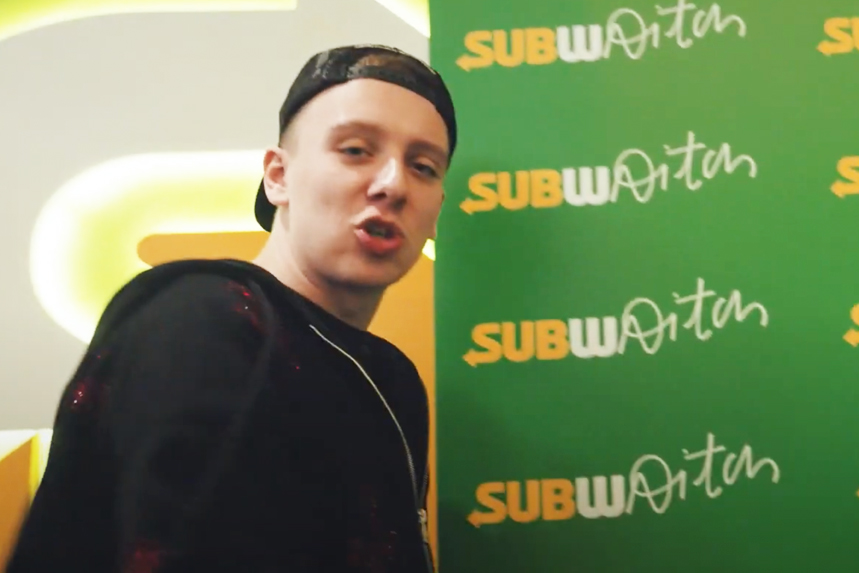 Subway rebranded a branch as SubwAITCH for its collaboration with the Manchester-based rapper