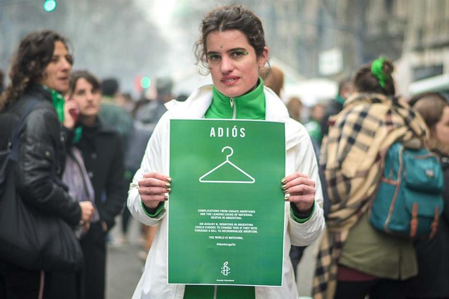 Amnesty International: supported campaign to legalise abortion in Argentina