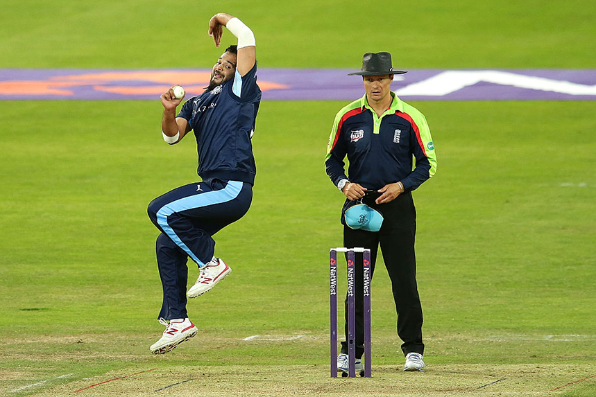 Spinner Azeen Rafiq claims he suffered racial abuse and discrimination at his club Yorkshire. Photos: Getty Images