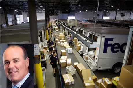Fed Ex: Bill Margaritis (inset), corporate VP of global communications and investor relations steps down (Credit: Steve Cook)