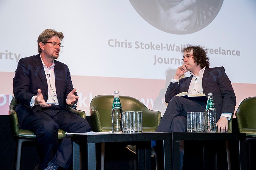 (l-r) The CMA's Jason Freeman and journalist Chris Stokel-Walker discuss influencer marketing regulation