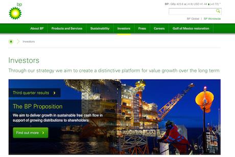 BP: Scored highly for its online presence