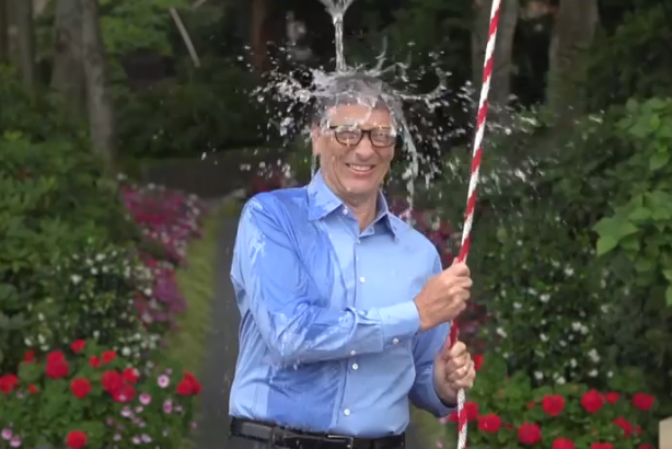 Bill Gates takes the ice bucket challenge.