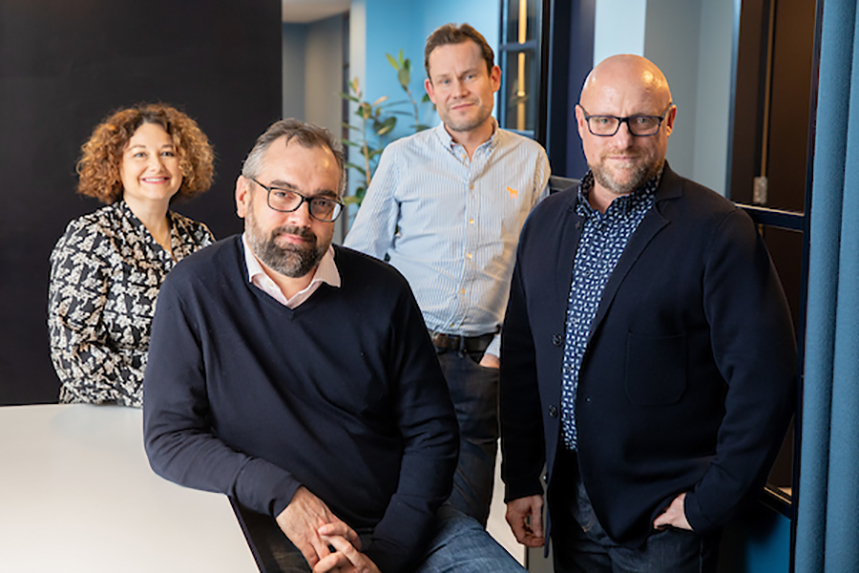 Bluestripe's top team (L-R): Lydia Oakes, Patrick Herridge, Justin Pearse and Andy Oakes